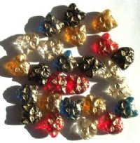 25 13mm Mixed Glass Cat Face Beads